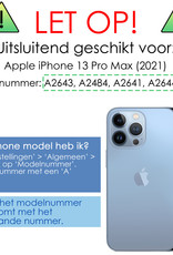 NoXx Hoes Geschikt voor iPhone 13 Pro Max Hoesje Cover Siliconen Back Case Hoes Met 2x Screenprotector - Lila