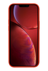 NoXx Hoes Geschikt voor iPhone 13 Pro Hoesje Cover Siliconen Back Case Hoes Met Screenprotector - Rood