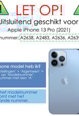 NoXx Hoes Geschikt voor iPhone 13 Pro Hoesje Cover Siliconen Back Case Hoes Met Screenprotector - Lichtroze