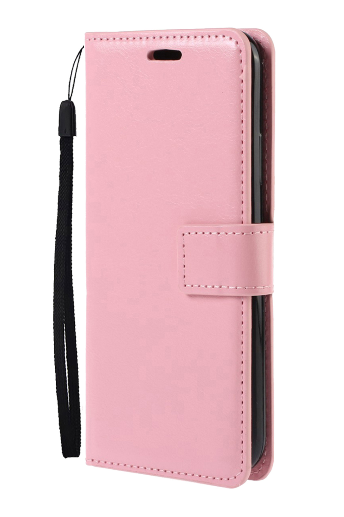 Nomfy Hoesje Geschikt voor OPPO A16 Hoes Bookcase Flipcase Book Cover - Hoes Geschikt voor OPPO A16 Hoesje Book Case - Lichtroze