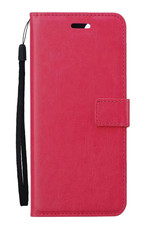 Nomfy OPPO A16 Hoes Bookcase Donker Roze - Flipcase Donker Roze - OPPO A16 Book Cover - OPPO A16 Hoesje Donker Roze