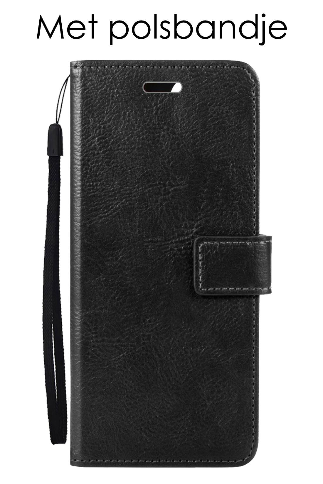 NoXx Hoes Geschikt voor OPPO A16 Hoesje Book Case Hoes Flip Cover Wallet Bookcase - Zwart
