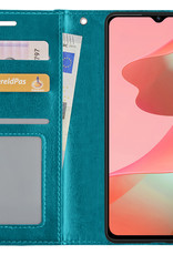 NoXx Hoes Geschikt voor OPPO A16 Hoesje Book Case Hoes Flip Cover Wallet Bookcase - Turquoise