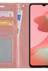 NoXx OPPO A16 Hoesje Bookcase Flip Cover Book Case - Rosé Goud