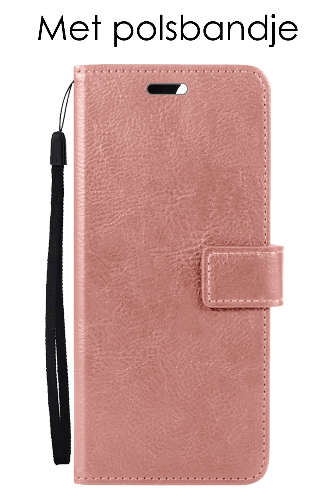 NoXx Hoes Geschikt voor OPPO A16 Hoesje Book Case Hoes Flip Cover Wallet Bookcase - Rosé goud