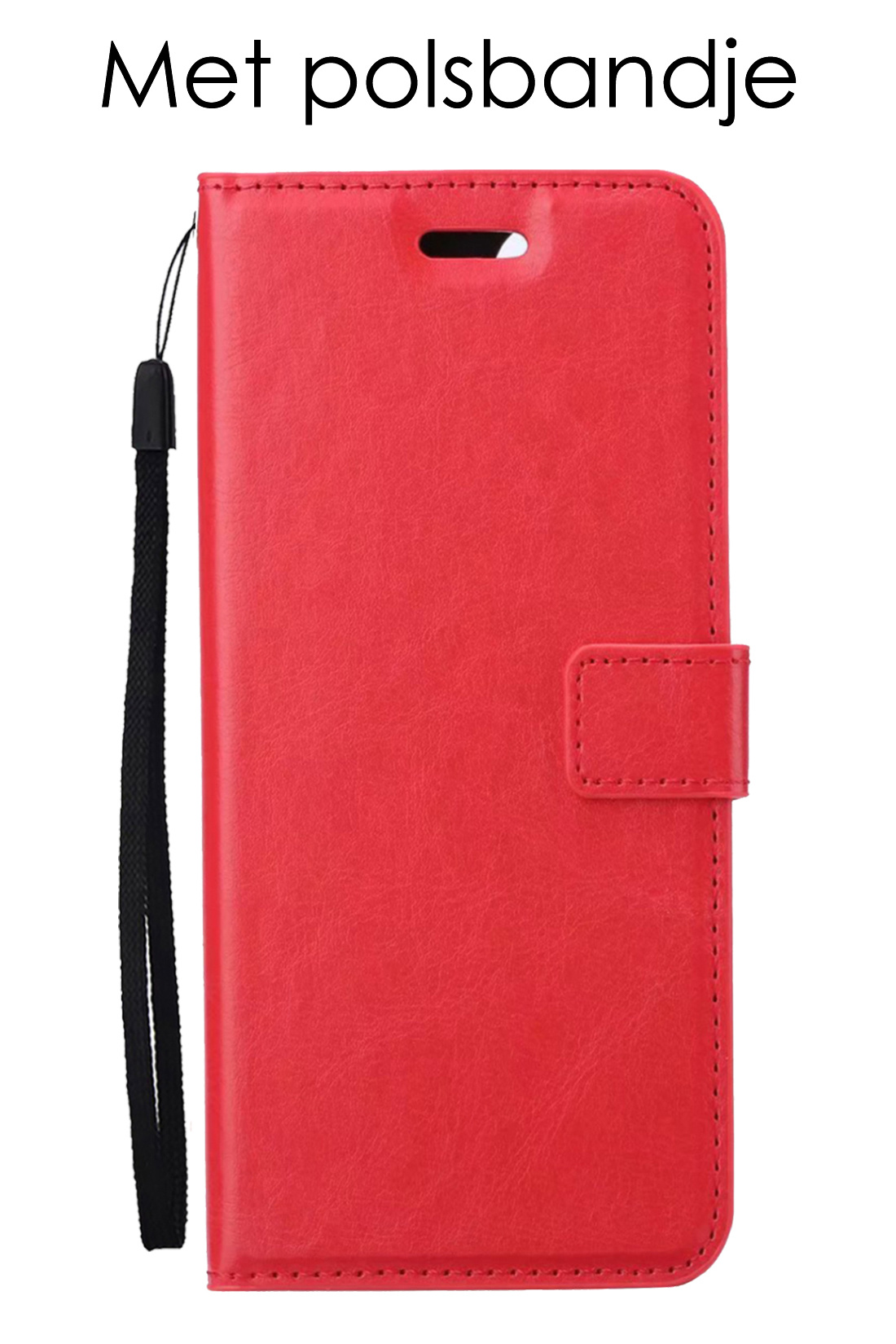 NoXx Hoes Geschikt voor OPPO A16 Hoesje Book Case Hoes Flip Cover Wallet Bookcase - Rood