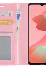 NoXx OPPO A16 Hoesje Bookcase Flip Cover Book Case - Licht Roze