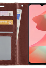 NoXx Hoes Geschikt voor OPPO A16 Hoesje Book Case Hoes Flip Cover Wallet Bookcase - Bruin
