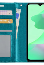 BASEY. Hoes Geschikt voor OPPO A16 Hoesje Bookcase Hoes Flip Case Book Cover - Hoesje Geschikt voor OPPO A16 Hoes Book Case Hoesje - Turquoise