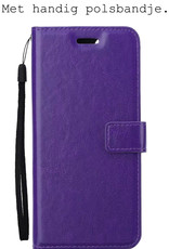 BASEY. Hoes Geschikt voor OPPO A16 Hoesje Bookcase Hoes Flip Case Book Cover - Hoesje Geschikt voor OPPO A16 Hoes Book Case Hoesje - Paars