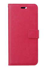 BASEY. OPPO A16 Hoesje Bookcase - OPPO A16 Hoes Flip Case Book Cover - OPPO A16 Hoes Book Case Donker Roze