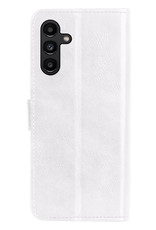Nomfy Samsung Galaxy A13 5G Hoesje Bookcase Met 2x Screenprotector - Samsung Galaxy A13 5G Screenprotector 2x - Samsung Galaxy A13 5G Book Case Met 2x Screenprotector Wit