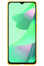 BASEY. Hoes Geschikt voor OPPO A16 Hoesje Siliconen Back Cover Case Met Screenprotector - Hoesje Geschikt voor OPPO A16 Hoes Cover Hoesje - Geel