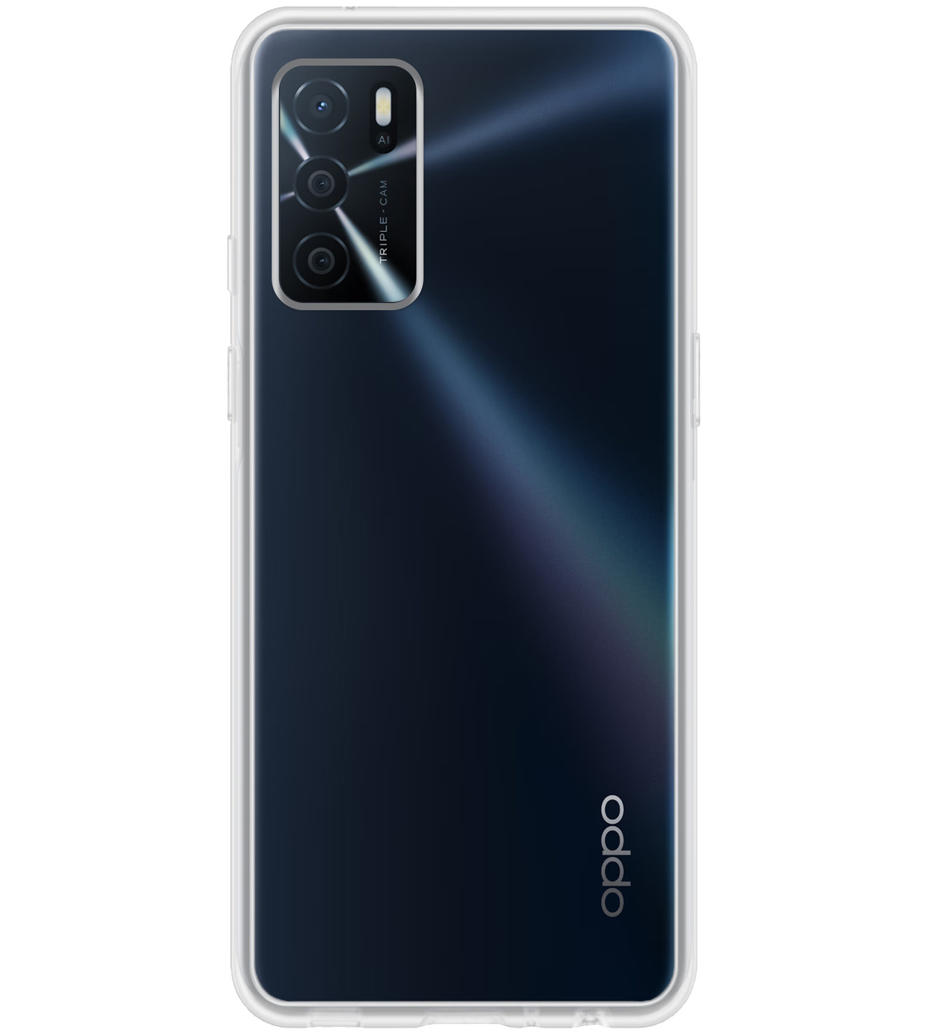 BASEY. Hoes Geschikt voor OPPO A16 Hoesje Siliconen Back Cover Case Met Screenprotector - Hoesje Geschikt voor OPPO A16 Hoes Cover Hoesje - Transparant