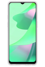BASEY. Hoes Geschikt voor OPPO A16 Hoesje Siliconen Back Cover Case Met Screenprotector - Hoesje Geschikt voor OPPO A16 Hoes Cover Hoesje - Transparant