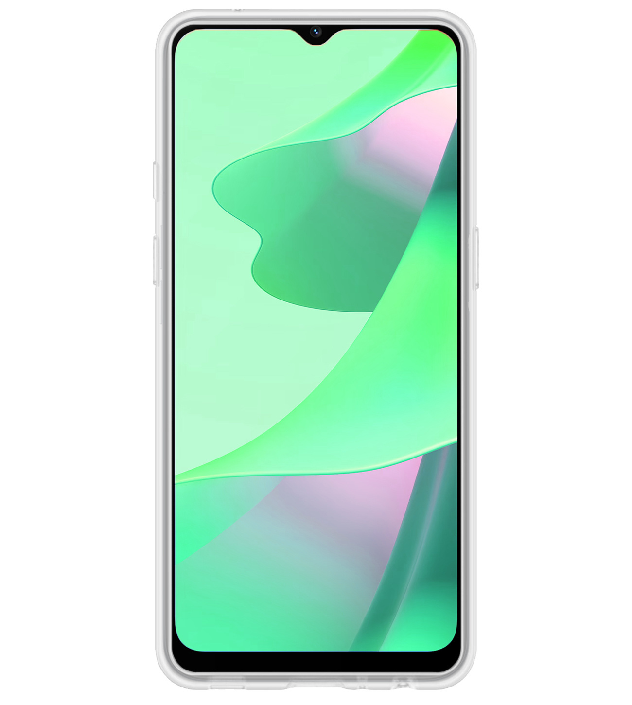BASEY. Hoes Geschikt voor OPPO A16 Hoesje Siliconen Back Cover Case Met Screenprotector - Hoesje Geschikt voor OPPO A16 Hoes Cover Hoesje - Transparant