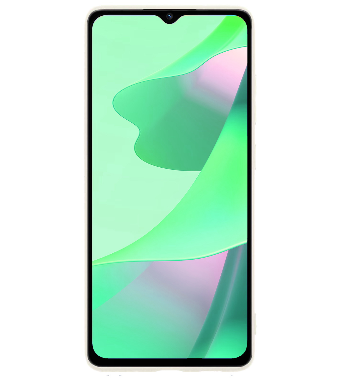 BASEY. Hoes Geschikt voor OPPO A16 Hoesje Siliconen Back Cover Case Met Screenprotector - Hoesje Geschikt voor OPPO A16 Hoes Cover Hoesje - Wit