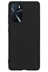 BASEY. Hoes Geschikt voor OPPO A16 Hoesje Siliconen Back Cover Case Met Screenprotector - Hoesje Geschikt voor OPPO A16 Hoes Cover Hoesje - Zwart