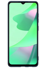 BASEY. Hoes Geschikt voor OPPO A16 Hoesje Siliconen Back Cover Case Met 2x Screenprotector - Hoesje Geschikt voor OPPO A16 Hoes Cover Hoesje - Donkerblauw