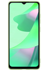 BASEY. Hoes Geschikt voor OPPO A16 Hoesje Siliconen Back Cover Case Met 2x Screenprotector - Hoesje Geschikt voor OPPO A16 Hoes Cover Hoesje - Groen
