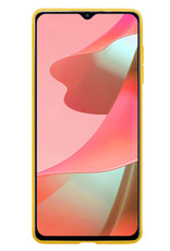 NoXx Hoes Geschikt voor OPPO A16 Hoesje Cover Siliconen Back Case Hoes Met Screenprotector - Geel