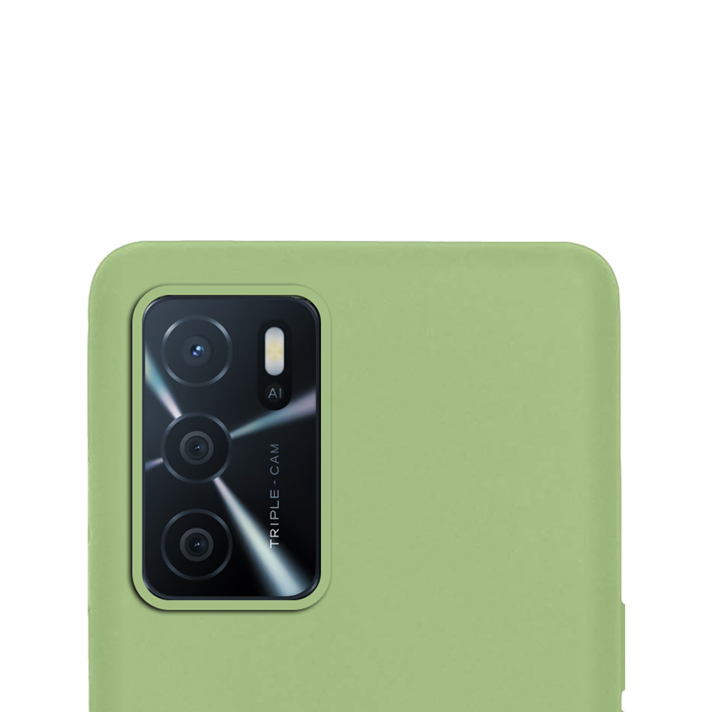 NoXx Hoes Geschikt voor OPPO A16 Hoesje Cover Siliconen Back Case Hoes Met Screenprotector - Groen