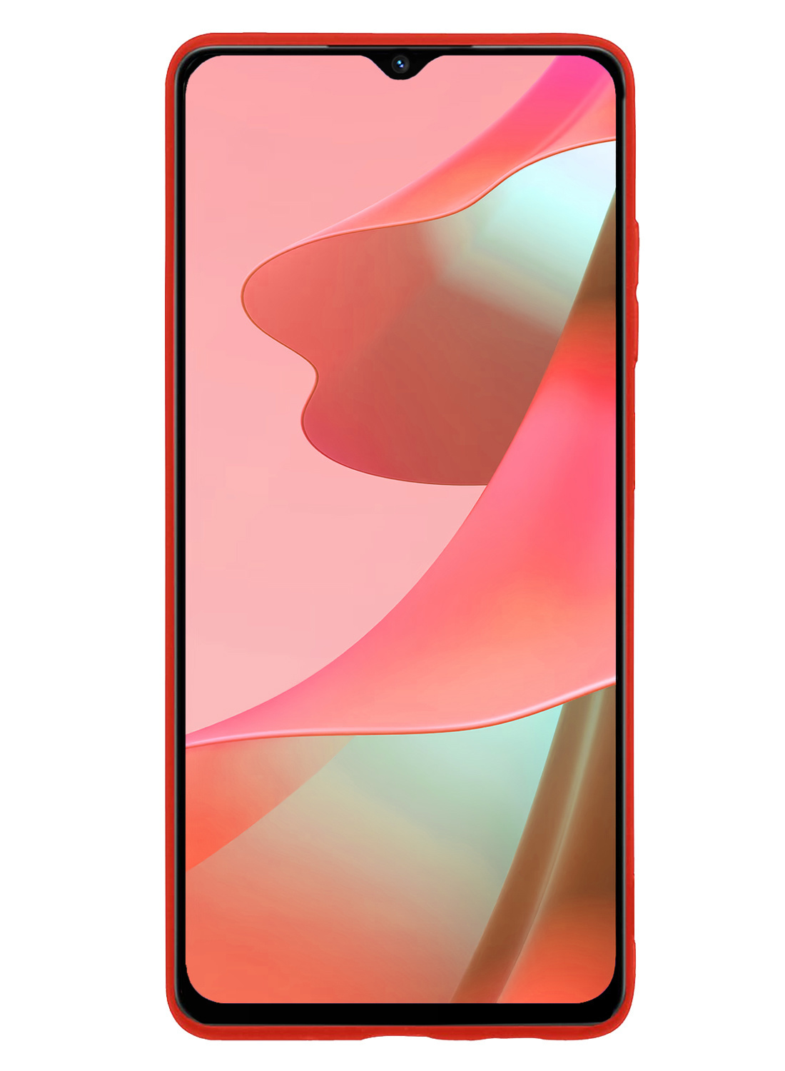 NoXx Hoes Geschikt voor OPPO A16 Hoesje Cover Siliconen Back Case Hoes Met Screenprotector - Rood