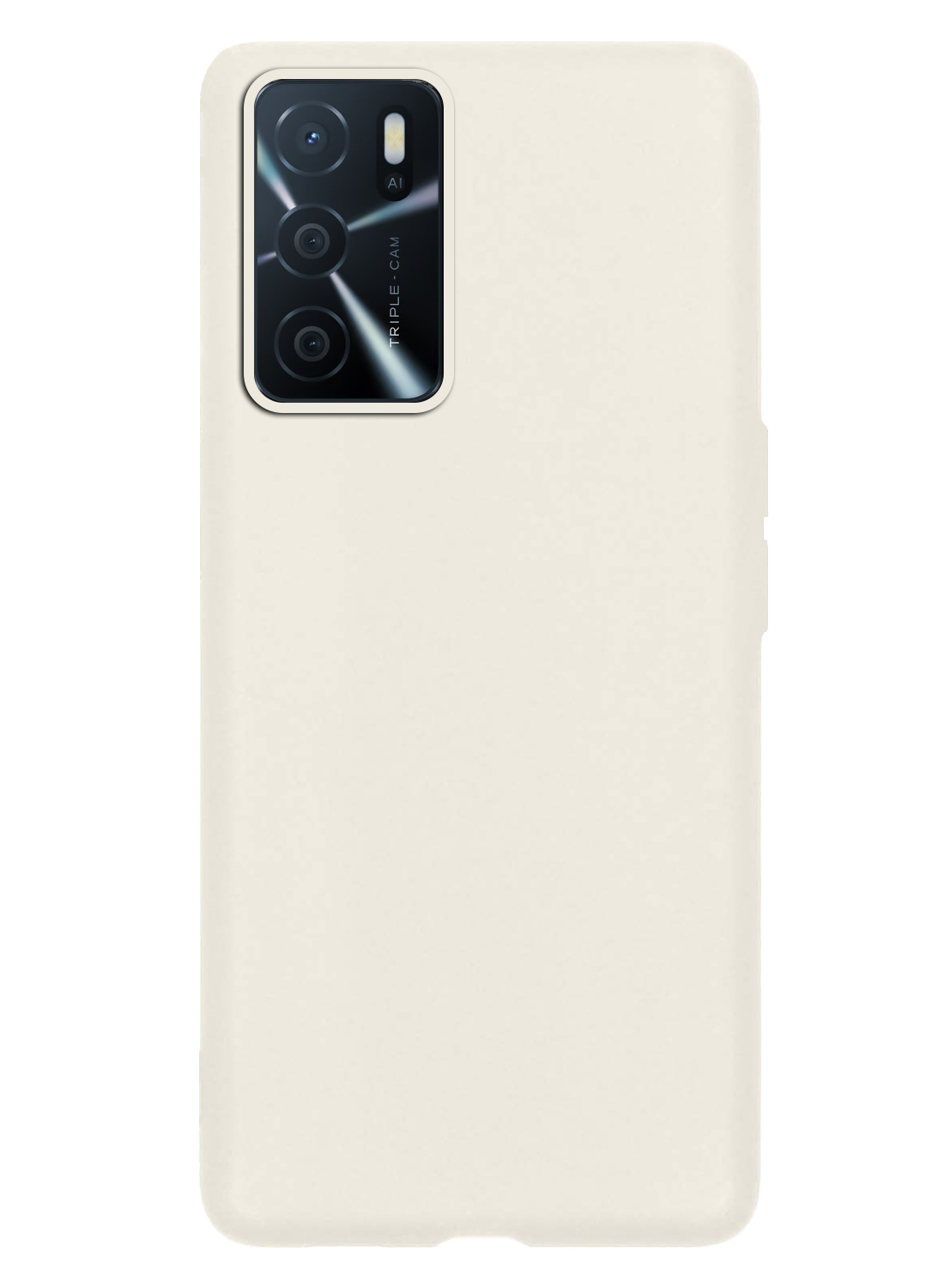 OPPO A16 Hoesje Back Cover Siliconen Case Hoes Met Screenprotector - Wit