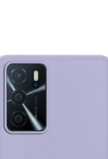 NoXx OPPO A16 Hoesje Back Cover Siliconen Case Hoes Met 2x Screenprotector - Lila