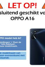 OPPO A16 Hoesje Met Screenprotector - OPPO A16 Case Donker Blauw Siliconen - OPPO A16 Hoes Met Screenprotector