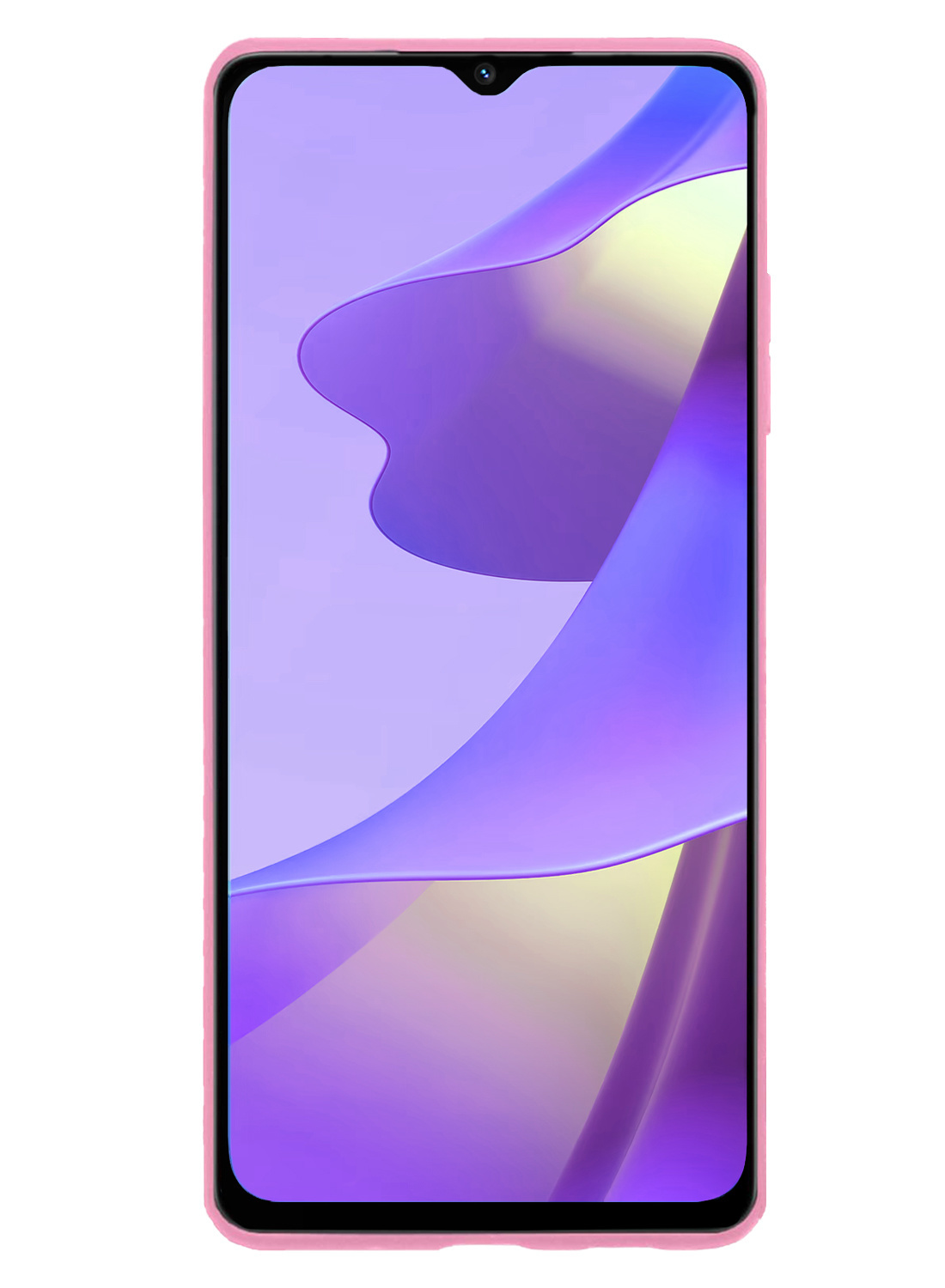 Nomfy Hoesje Geschikt voor OPPO A16 Hoesje Siliconen Cover Case Met 2x Screenprotector - Hoes Geschikt voor OPPO A16 Hoes Back Case - Lichtroze