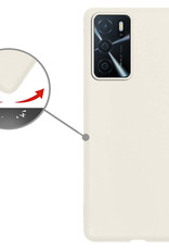 Nomfy Hoesje Geschikt voor OPPO A16 Hoesje Siliconen Cover Case Met 2x Screenprotector - Hoes Geschikt voor OPPO A16 Hoes Back Case - Wit