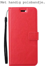 BASEY. Hoes Geschikt voor OPPO A16 Hoesje Bookcase Hoes Flip Case Book Cover Met Screenprotector - Hoesje Geschikt voor OPPO A16 Hoes Book Case Hoesje - Rood