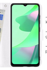 BASEY. Hoes Geschikt voor OPPO A16 Hoesje Bookcase Hoes Flip Case Book Cover Met 2x Screenprotector - Hoesje Geschikt voor OPPO A16 Hoes Book Case Hoesje - Wit