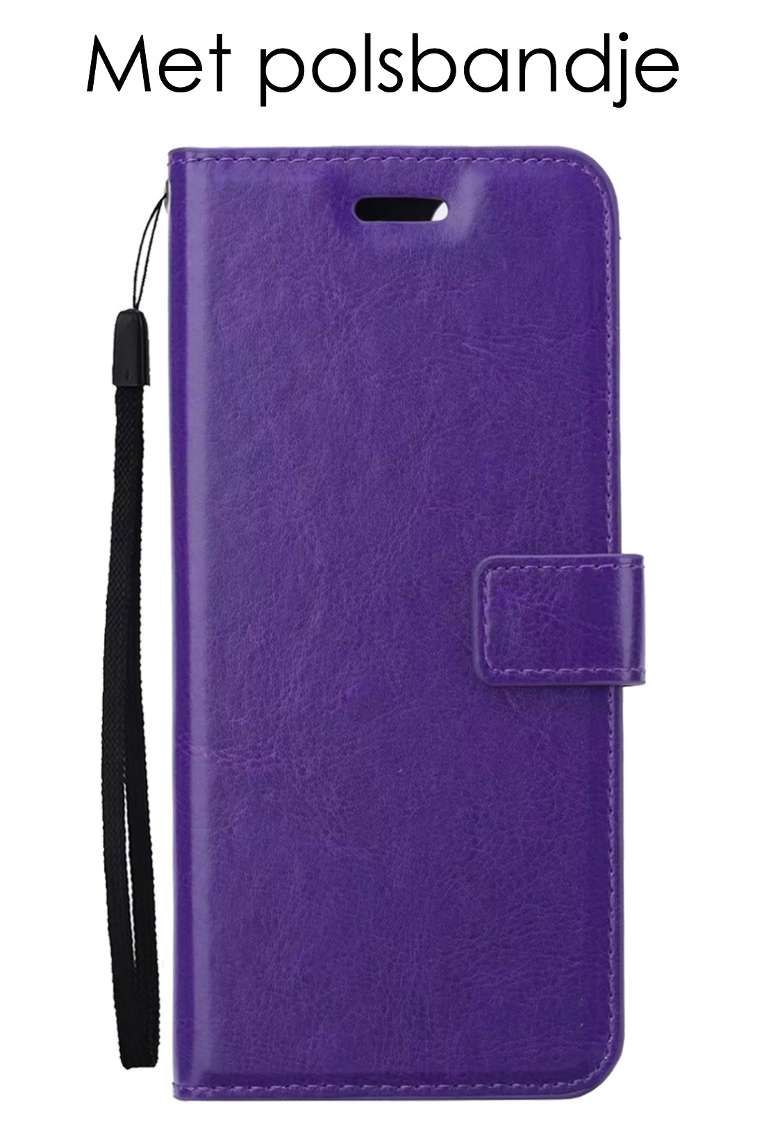 NoXx Hoes Geschikt voor OPPO A16 Hoesje Book Case Hoes Flip Cover Wallet Bookcase Met Screenprotector - Paars