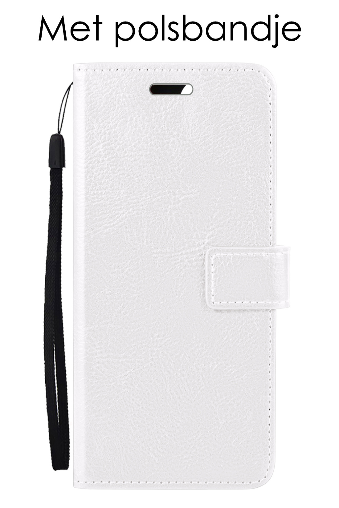 NoXx Hoes Geschikt voor OPPO A16 Hoesje Book Case Hoes Flip Cover Wallet Bookcase Met Screenprotector - Wit