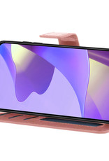 Nomfy Hoesje Geschikt voor OPPO A16 Hoes Bookcase Flipcase Book Cover Met Screenprotector - Hoes Geschikt voor OPPO A16 Hoesje Book Case - Rosé goud