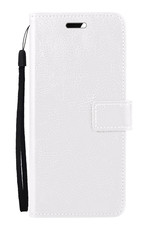 Nomfy Hoesje Geschikt voor OPPO A16 Hoes Bookcase Flipcase Book Cover Met Screenprotector - Hoes Geschikt voor OPPO A16 Hoesje Book Case - Wit