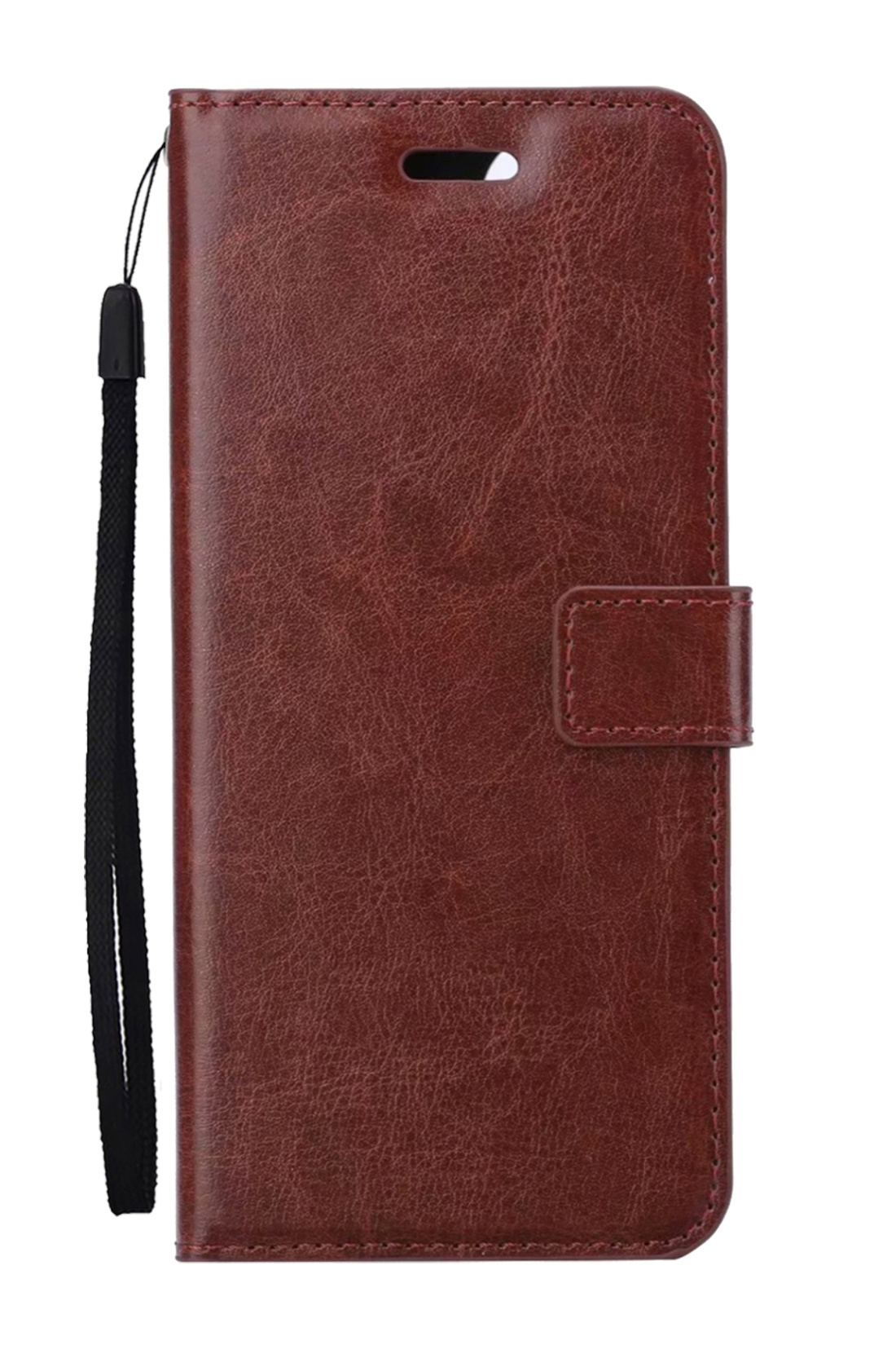 Nomfy Hoesje Geschikt voor OPPO A16 Hoes Bookcase Flipcase Book Cover Met 2x Screenprotector - Hoes Geschikt voor OPPO A16 Hoesje Book Case - Bruin