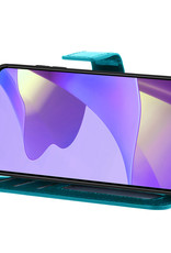Nomfy Hoesje Geschikt voor OPPO A16 Hoes Bookcase Flipcase Book Cover Met 2x Screenprotector - Hoes Geschikt voor OPPO A16 Hoesje Book Case - Turquoise