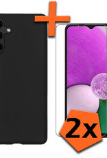 Nomfy Hoesje Geschikt voor Samsung A13 5G Hoesje Siliconen Cover Case Met 2x Screenprotector - Hoes Geschikt voor Samsung Galaxy A13 5G Hoes Back Case - Zwart