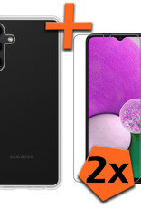 Nomfy Samsung Galaxy A13 5G Hoesje Met 2x Screenprotector - Samsung Galaxy A13 5G Case Transparant Siliconen - Samsung Galaxy A13 5G Hoes Met 2x Screenprotector