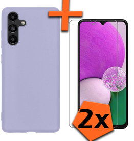 Nomfy Nomfy Samsung Galaxy A13 5G Hoesje Siliconen Met 2x Screenprotector - Lila