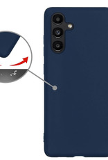 Nomfy Hoesje Geschikt voor Samsung A13 5G Hoesje Siliconen Cover Case Met 2x Screenprotector - Hoes Geschikt voor Samsung Galaxy A13 5G Hoes Back Case - Donkerblauw