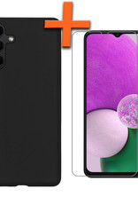 Nomfy Hoesje Geschikt voor Samsung A13 5G Hoesje Siliconen Cover Case Met Screenprotector - Hoes Geschikt voor Samsung Galaxy A13 5G Hoes Back Case - Zwart