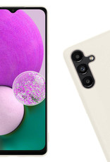 Nomfy Hoesje Geschikt voor Samsung A13 5G Hoesje Siliconen Cover Case Met Screenprotector - Hoes Geschikt voor Samsung Galaxy A13 5G Hoes Back Case - Wit