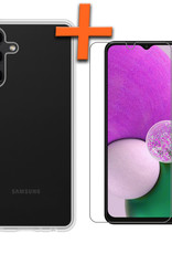 Nomfy Hoesje Geschikt voor Samsung A13 5G Hoesje Siliconen Cover Case Met Screenprotector - Hoes Geschikt voor Samsung Galaxy A13 5G Hoes Back Case - Transparant