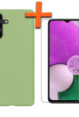 Nomfy Hoesje Geschikt voor Samsung A13 5G Hoesje Siliconen Cover Case Met Screenprotector - Hoes Geschikt voor Samsung Galaxy A13 5G Hoes Back Case - Groen