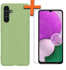 Nomfy Nomfy Samsung Galaxy A13 5G Hoesje Siliconen Met Screenprotector - Groen