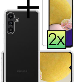 NoXx NoXx Samsung Galaxy A13 5G Hoesje Siliconen Met 2x Screenprotector - Transparant